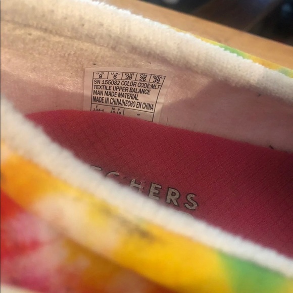 SKECHERS HIPPIE HYPE POPPY TYE DIE SLIP ONS, LADIES SZ9 - Picture 4 of 7